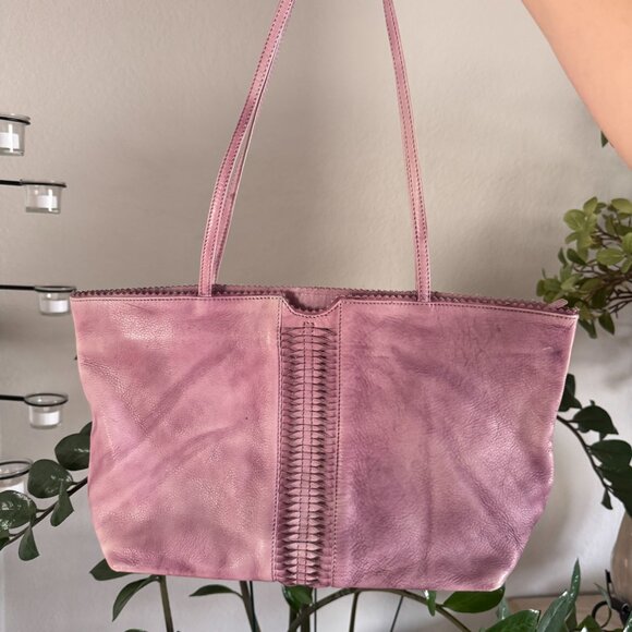 latico Handbags - latico Pink Leather Woven-Accent Tote